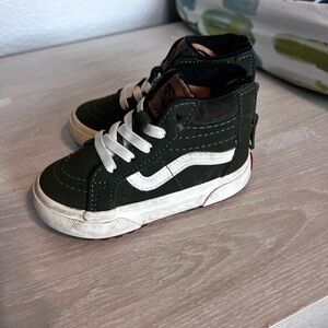 Vans Kids High-Top Sneakers - Olive and White